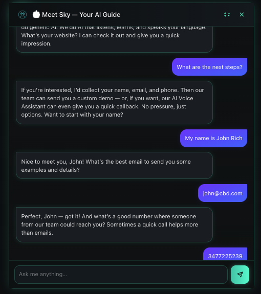 AI Chatbot Interface - Relationship-First Conversations